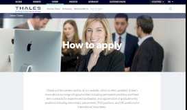 
							         How to apply | Thales Group								  
							    