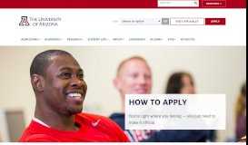 
							         How To Apply | The University of Arizona, Tucson, Arizona								  
							    