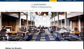 
							         How to Apply - UCSB Admissions - UC Santa Barbara								  
							    