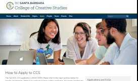 
							         How to Apply | UCSB College of Creative Studies								  
							    