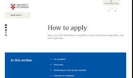 
							         How to apply | University of London								  
							    
