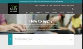 
							         How to apply - University of New England (UNE)								  
							    