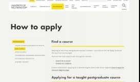 
							         How to apply | University of Westminster, London								  
							    