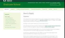 
							         How to Apply - UO Graduate School - University of Oregon								  
							    