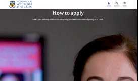
							         How to apply - UWA Future Students - The University of Western ...								  
							    