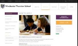
							         How to Apply | Winchester Thurston School								  
							    