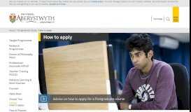
							         How to apply:Postgraduate Study - Aberystwyth University								  
							    