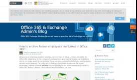 
							         How to archive former employees' mailboxes in Office 365? - CodeTwo								  
							    
