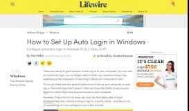 
							         How to Auto Login to Windows - Lifewire								  
							    