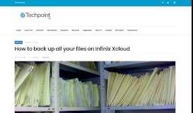 
							         How to back up all your files on Infinix Xcloud - Consumer ...								  
							    