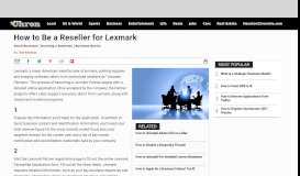
							         How to Be a Reseller for Lexmark | Chron.com								  
							    