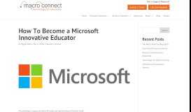 
							         How To Become a Microsoft Innovative Educator - Macro Connect								  
							    