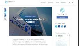 
							         How to become a supplier to ADNOC? - Insights - Energy Dais								  
							    