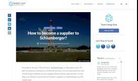 
							         How to become a supplier to Schlumberger? - Insights - Energy Dais								  
							    
