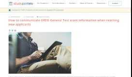 
							         How to better communicate GRE score information | Studyportals								  
							    