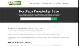 
							         How to block unwanted emails in Outlook - HostPapa Knowledge Base								  
							    