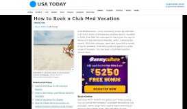 
							         How to Book a Club Med Vacation - Travel Tips - USA Today								  
							    
