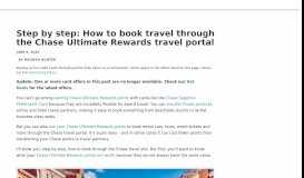 
							         How to Book Travel With the Chase Travel Portal - Million Mile Secrets								  
							    