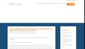 
							         How to Build a Partner Portal in 30 Days Using Salesforce Community ...								  
							    
