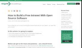 
							         How to Build an Intranet with Open Source Software! | Engynn Intranet								  
							    