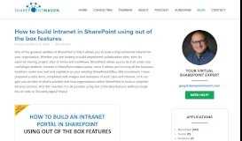 
							         How to build Intranet in SharePoint using out of the box features ...								  
							    