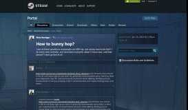 
							         How to bunny hop? :: Portal General Discussions - Steam Community								  
							    