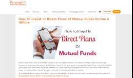 
							         How To Buy Direct Plans of Mutual Funds Online & Offline - PersonalFN								  
							    