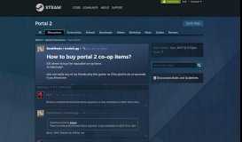 
							         How to buy portal 2 co-op items? :: Portal 2 General Discussions								  
							    