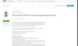 
							         How to call a Portal iview directly using NavigationTarget | SAP Blogs								  
							    