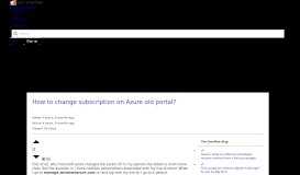 
							         How to change subscription on Azure old portal? - Stack Overflow								  
							    
