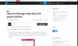 
							         How to Change Tata Sky DTH packs online - Plansinfo blog								  
							    