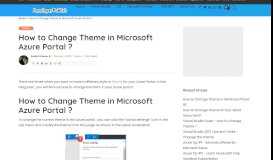 
							         How to Change Theme in Microsoft Azure Portal ? - Senthil Kumar								  
							    
