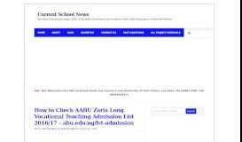 
							         How to Check AABU Zaria Long Vocational Teaching Admission List ...								  
							    
