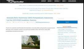 
							         How to Check ABU Postgraduate Admission List Online 2018/2019								  
							    