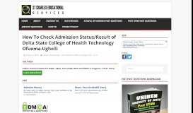 
							         How To Check Admission Status/Result of Delta State College of ...								  
							    