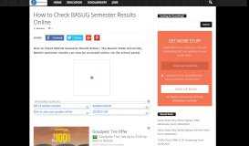 
							         How to Check BASUG Semester Results Online - Eduinformant								  
							    