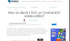 
							         How to check CKYC or Central KYC status online? - BasuNivesh								  
							    