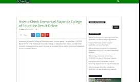 
							         How to Check Emmanuel Alayande College of Education Result ...								  
							    