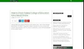 
							         How to Check Federal College of Education Kano Result Online ...								  
							    
