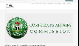 
							         HOW TO CHECK IF A COMPANY IS REGISTERED IN NIGERIA								  
							    