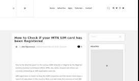 
							         How to Check if your MTN SIM card has been Registered ...								  
							    