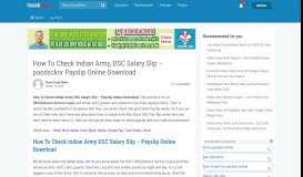 
							         How To Check Indian Army, DSC Salary Slip - Payslip Online ...								  
							    
