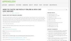 
							         How to Check LND Result Online & MEA LND Visit Report ...								  
							    
