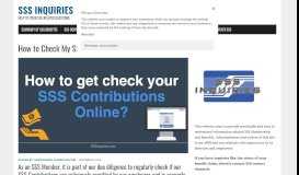 
							         How to Check My SSS Contributions Online? - SSS Inquiries								  
							    