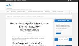 
							         How to check Nigerian Prison Service Shortlist 2018/2019 - Legit Portal								  
							    