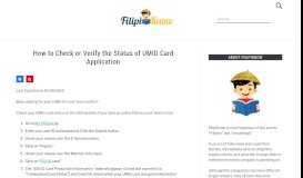 
							         How to Check or Verify the Status of UMID Card Application								  
							    