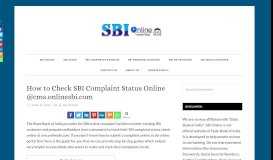 
							         How to Check SBI Complaint Status Online @cms.onlinesbi.com - SBI ...								  
							    