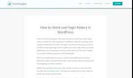 
							         How to check user login history in WordPress - Users Insights								  
							    