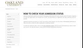
							         How to Check Your Admission Status ... - Oakland University								  
							    