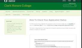 
							         How To Check Your Application Status | Clark Honors College								  
							    